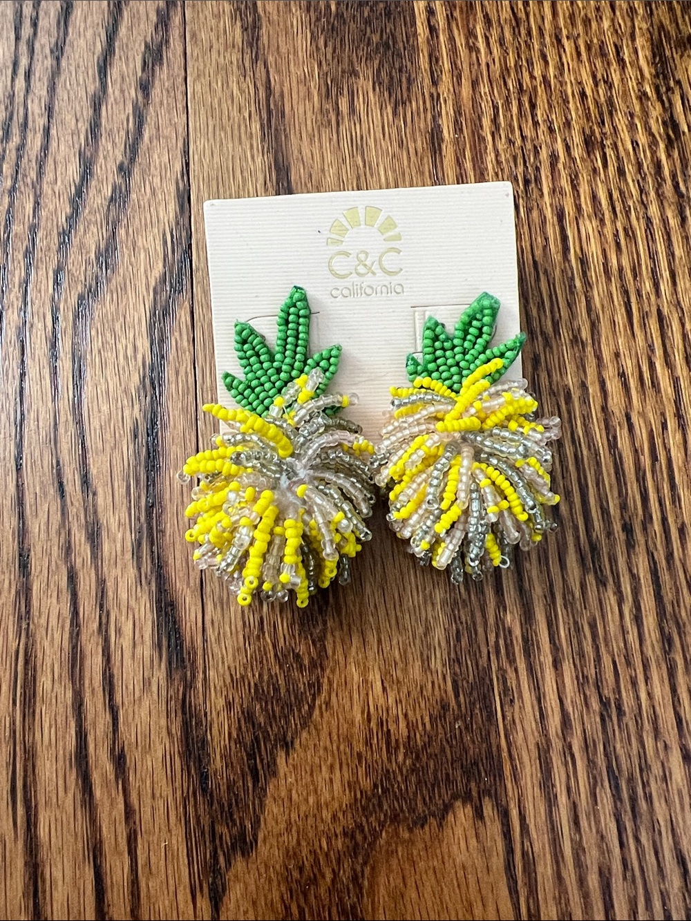 Pineapple Glass Bead Earrings